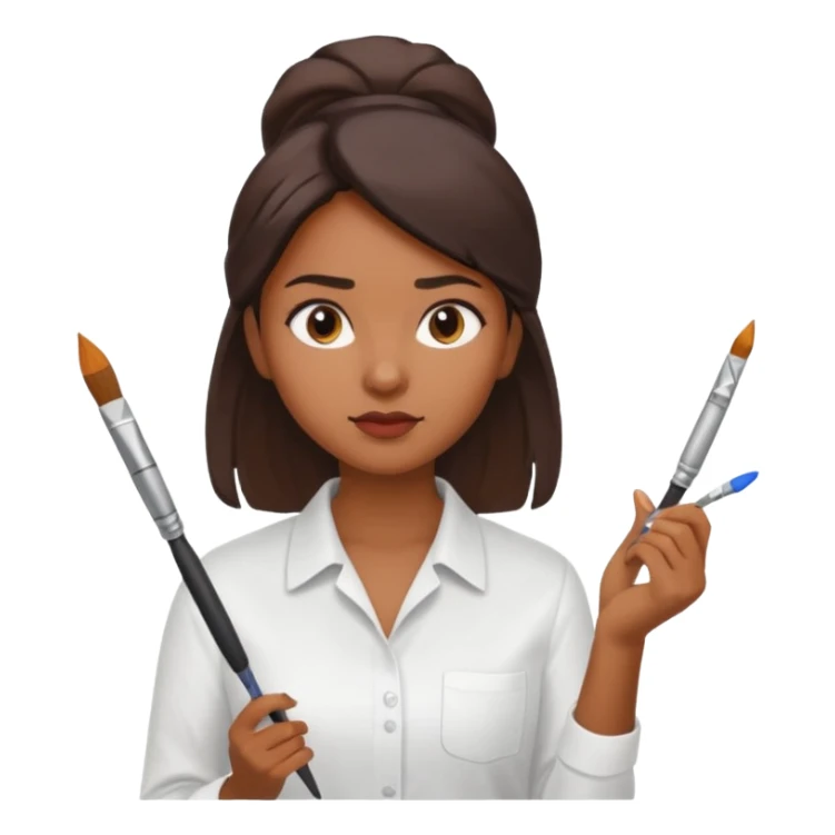 business woman painting sticker