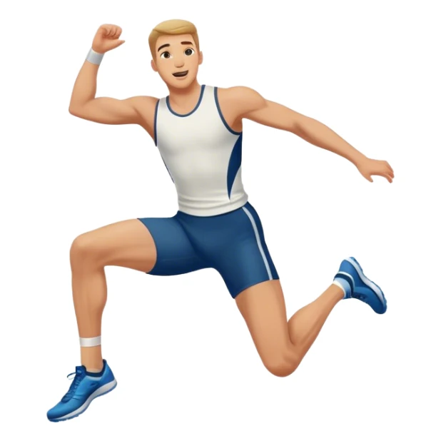 male athlete knee in air jumping sticker