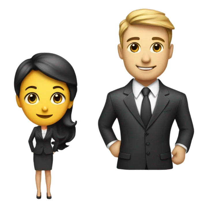caucasian businessman and businesswoman sticker