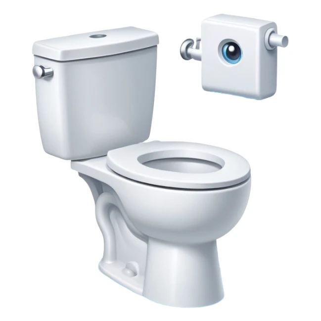 sparkling clean toilet with water swirling, simple and expressive sticker