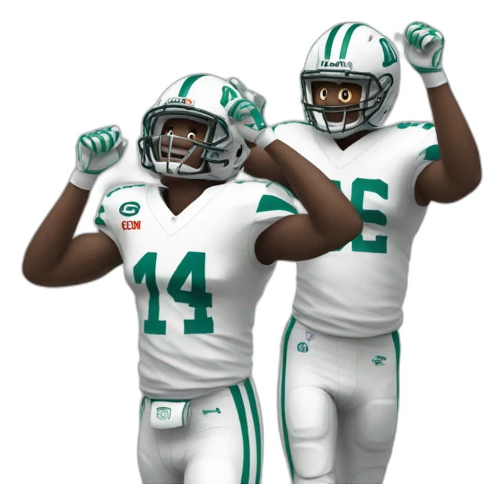 Football players with victory  sticker