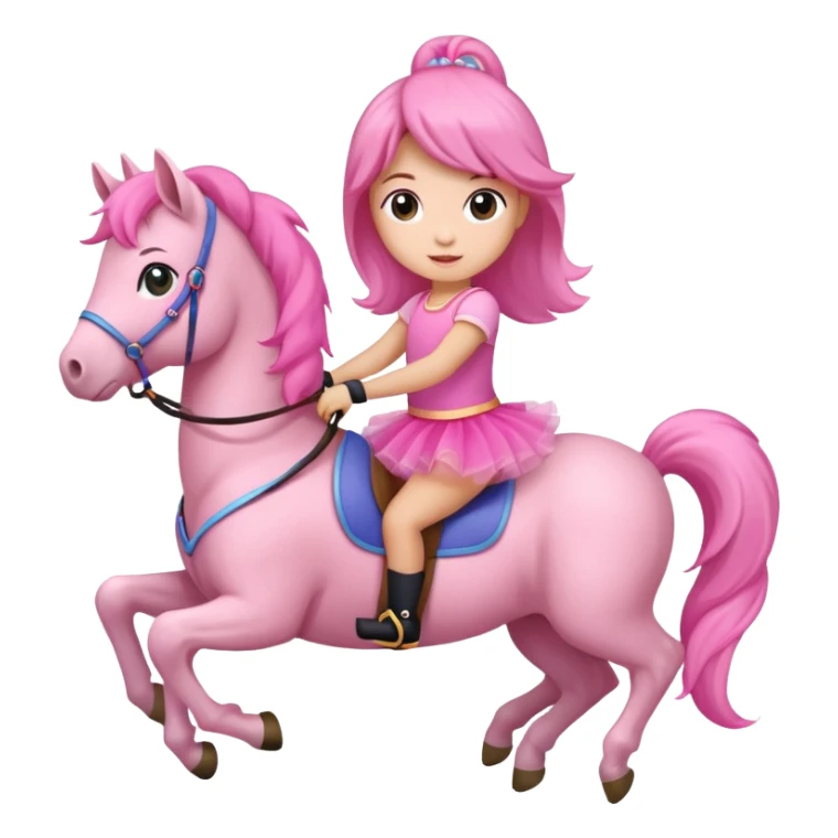 A pony wearing a tutu with a girl riding it sticker