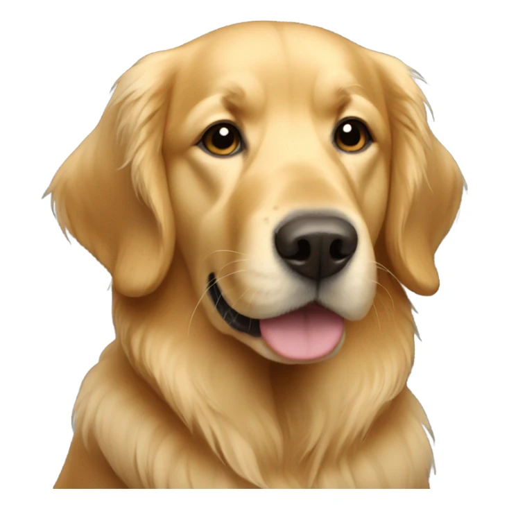 Golden retriever with fitted hat and sunglasses sticker