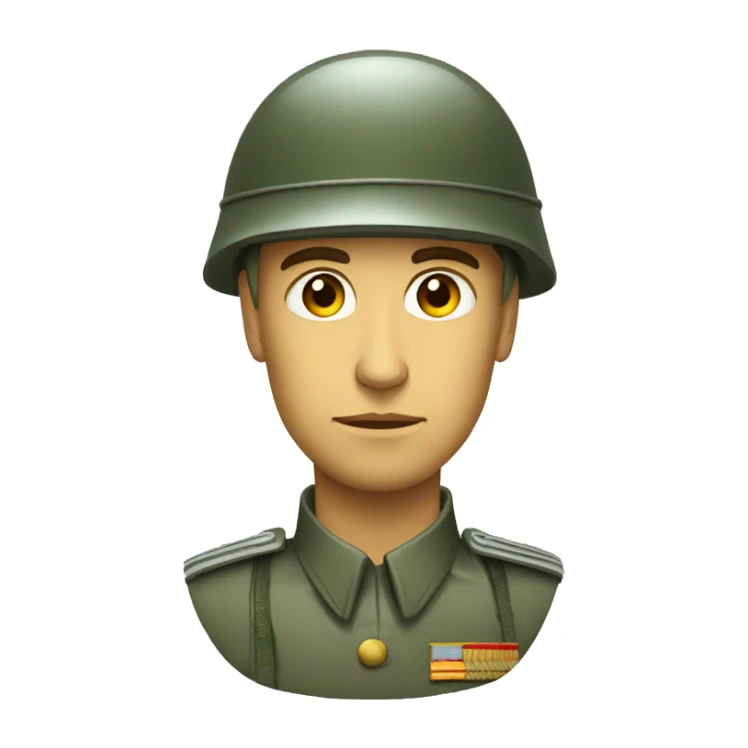 ussr soldier serious with military helmet sticker