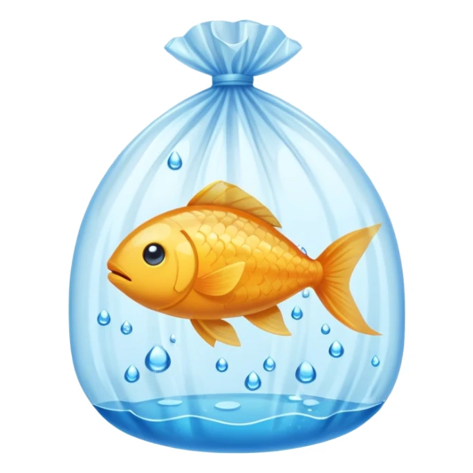 1 ios  fish inside a plastic bag sticker