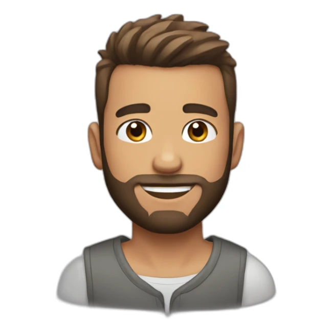 Buzcut haircut and faded beard boy sticker