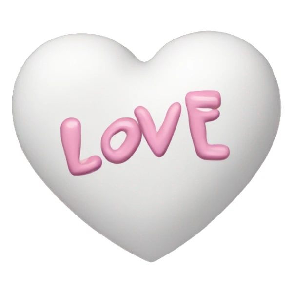 White heart with pastel pink roses and love you sticker