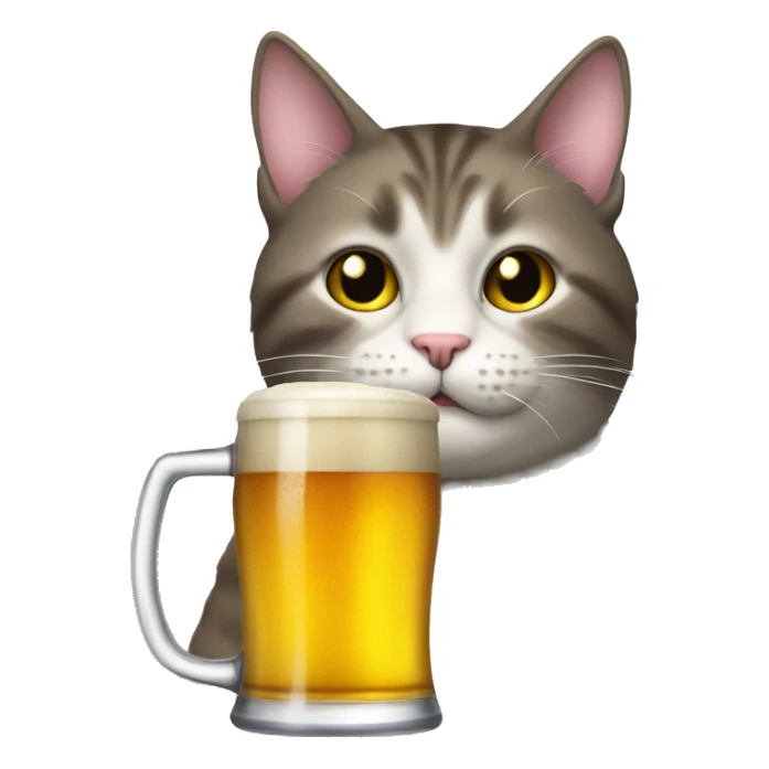 Cat with pint of beer sticker