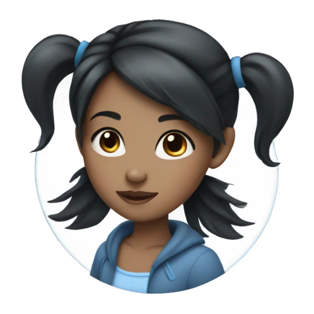 Girl with gray-blue eyes and black hair sticker