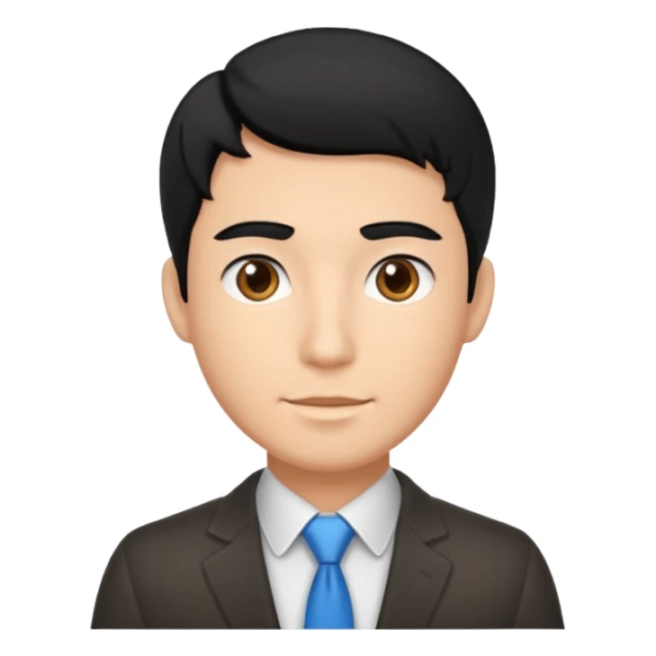 Male Virtual Assistant with Black Hair sticker