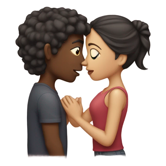 Girl and guy kissing  sticker