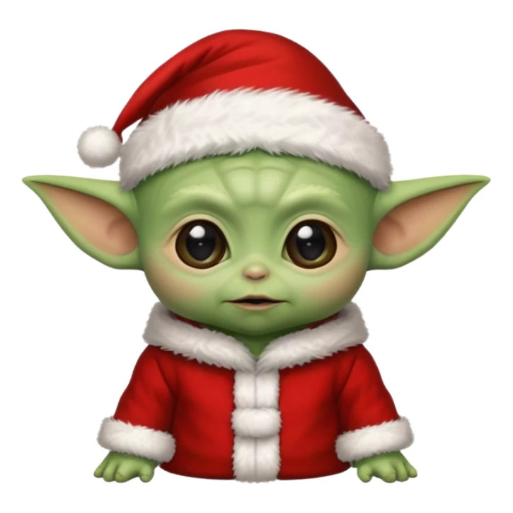 baby yoda santa sticker