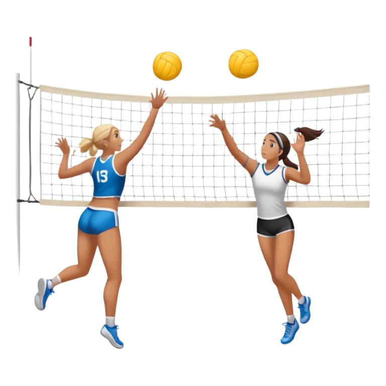 Tow friend playing volleyball  sticker