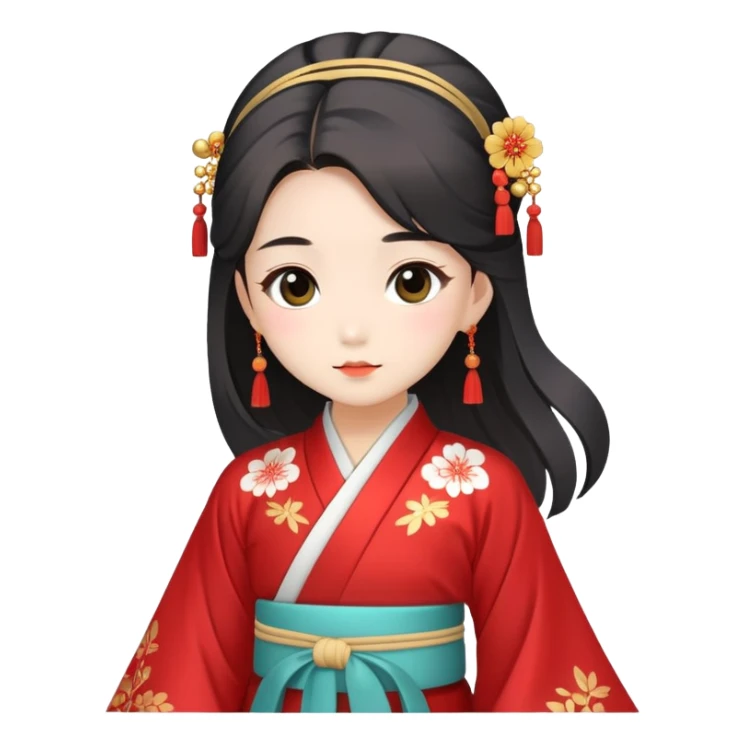 Beautiful girl wearing Hanfu sticker