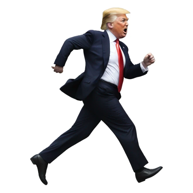 Donald Trump running to catch up Elon Musk sticker