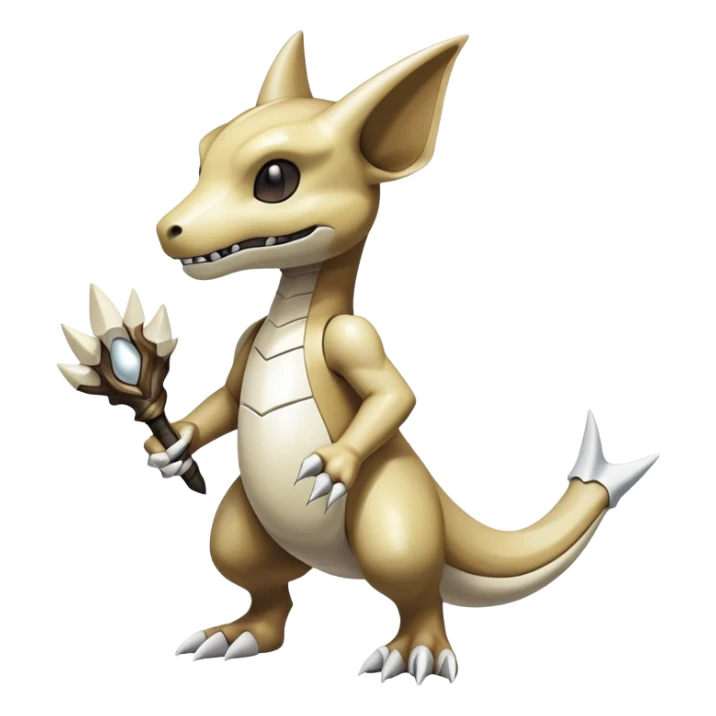 Shiny Exotic Excessive Mysterious Cubone-Marowak-Pokémon-Fakémon-hybrid-creature (full body) sticker