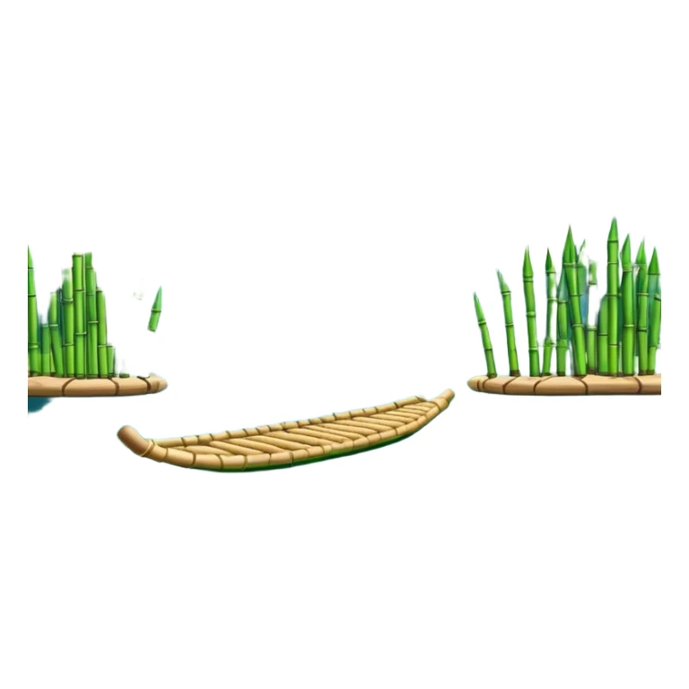 Li River Guilin with karst mountains and bamboo raft, simplified emoji style with bold outlines and bright colors, cartoon style limestone peaks with river sticker