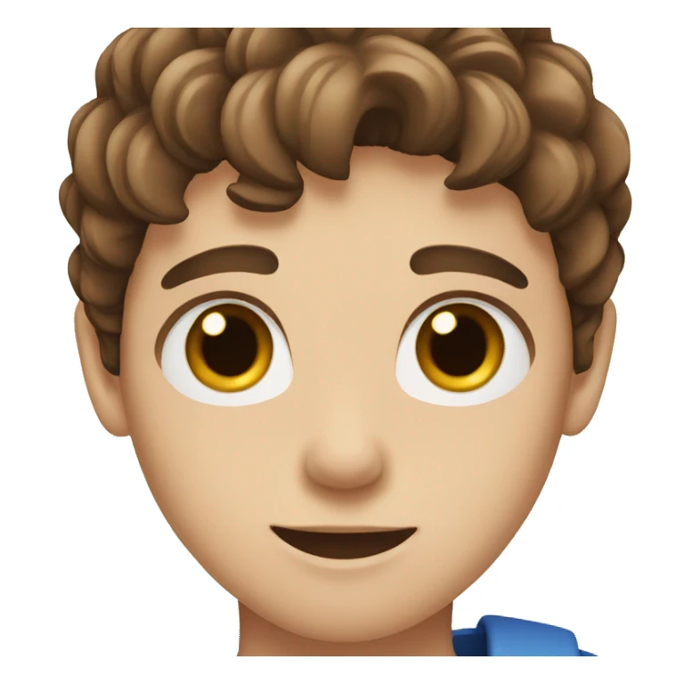 boy with brown hair and blue eyes sticker