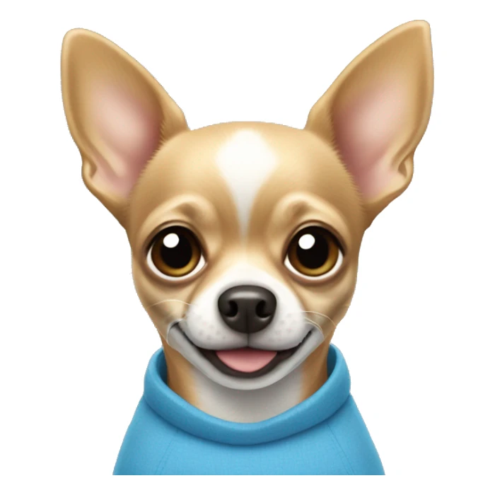 chihuahua crème wearing a blue shirt  sticker
