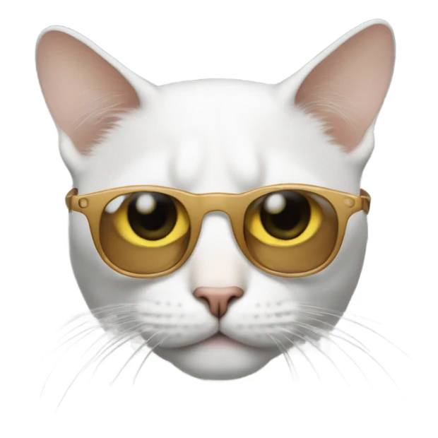 A cat pretending to be Jon Lennon  sticker