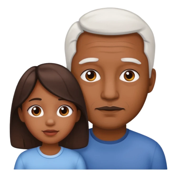Back daughter and white father skin colour sticker