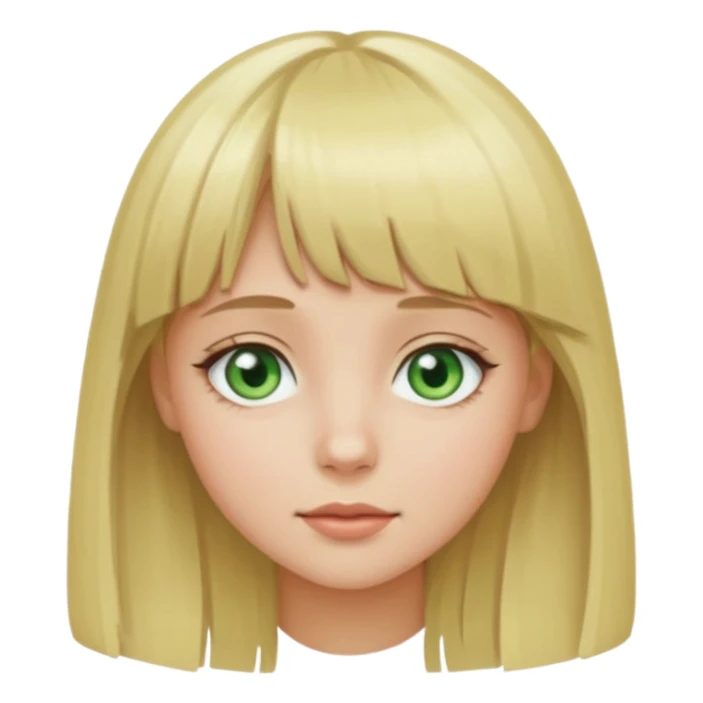 Ragazza bionda con la frangetta con gli occhi verde chiaro sticker