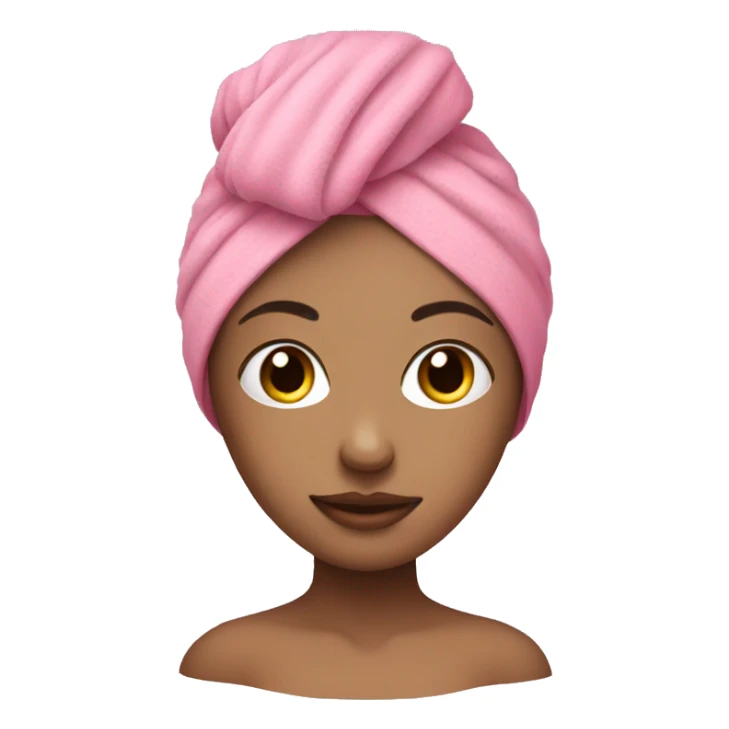 Girl with towel on head and pink face mask on sticker