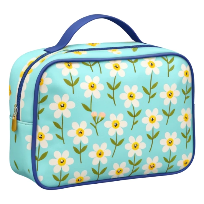 Toiletry bag with a pattern of little flowers flowers sticker