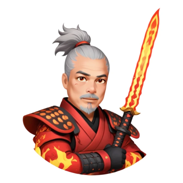 Fire-Wielding Samurai sticker
