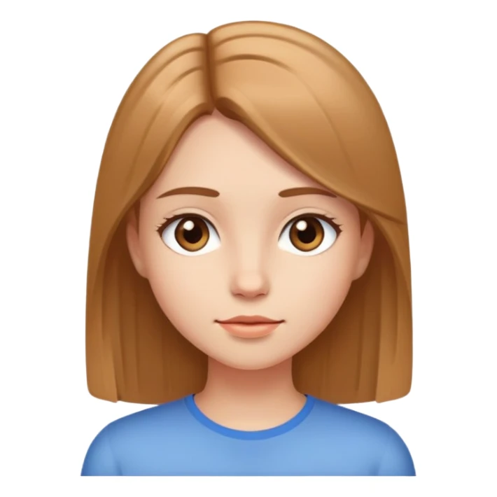 Chica de frente linda con pelo castaño claro lacio sticker