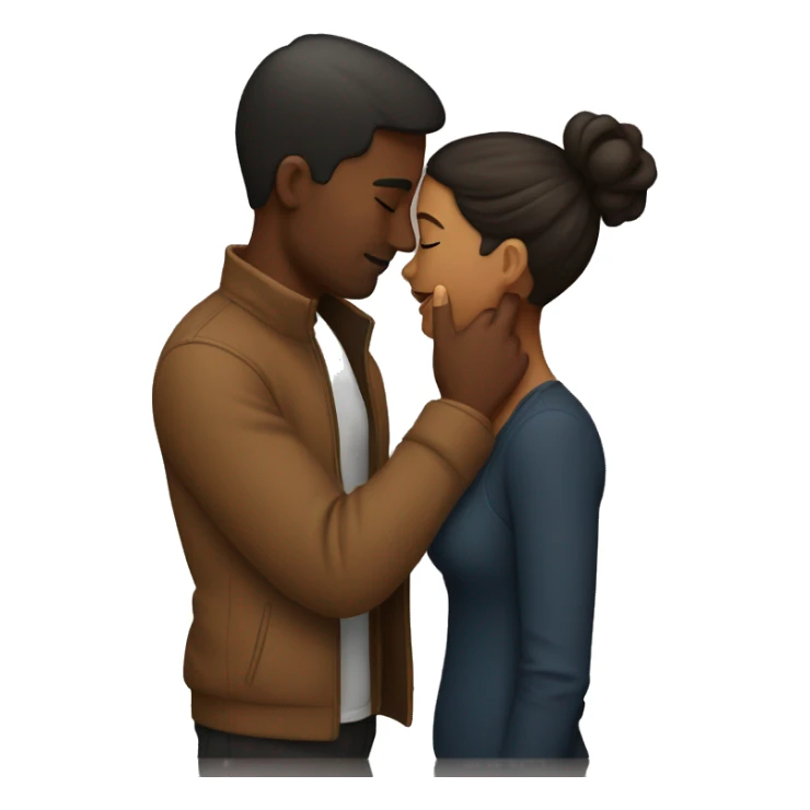 Brown couple kissing  sticker