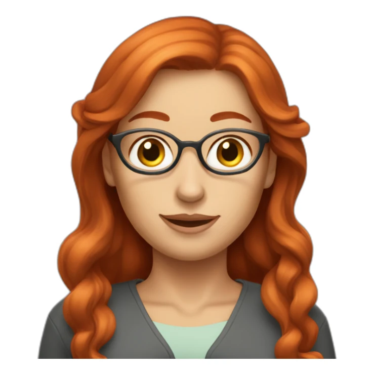 Redhead woman straight hair neuroscientist with mice sticker