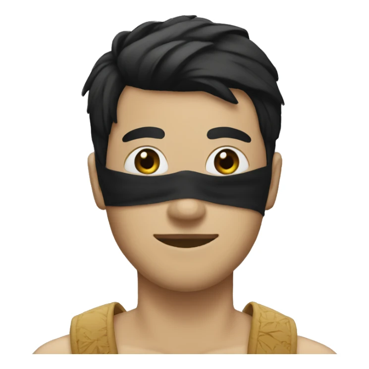 MAN MASKED WITH BANDANNA BLACK HAIR  sticker