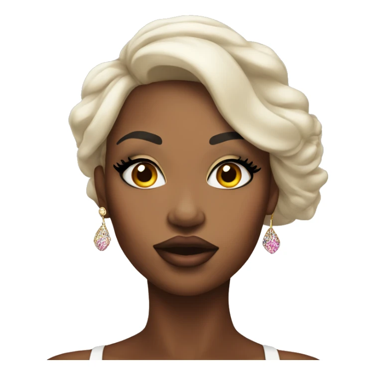 African American woman with flawless makeup blowing a kiss sticker