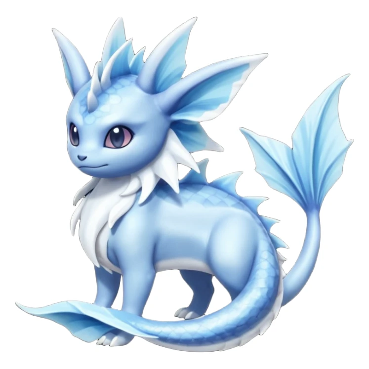 Vaporeon-Samurott-Absol-Fakémon-hybrid-creature (full body)  sticker