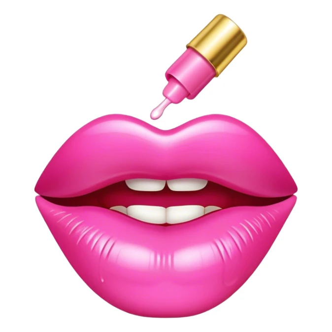 pink lipgloss with gold detail  sticker
