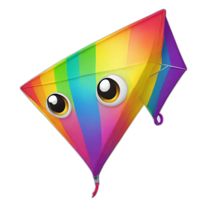  Rainbow kite with eyes and mouth and smile sticker