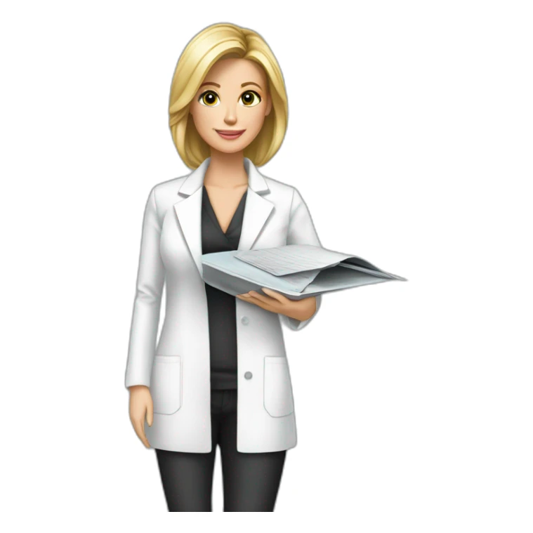 Posh-Radiologist-performing-breast-mammography-to-leni-klum sticker