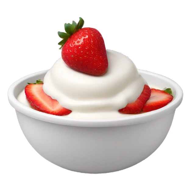 yogurt bowl with strawberries on top sticker