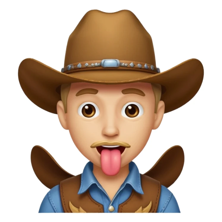 cowboy face sticking tongue out😛 sticker