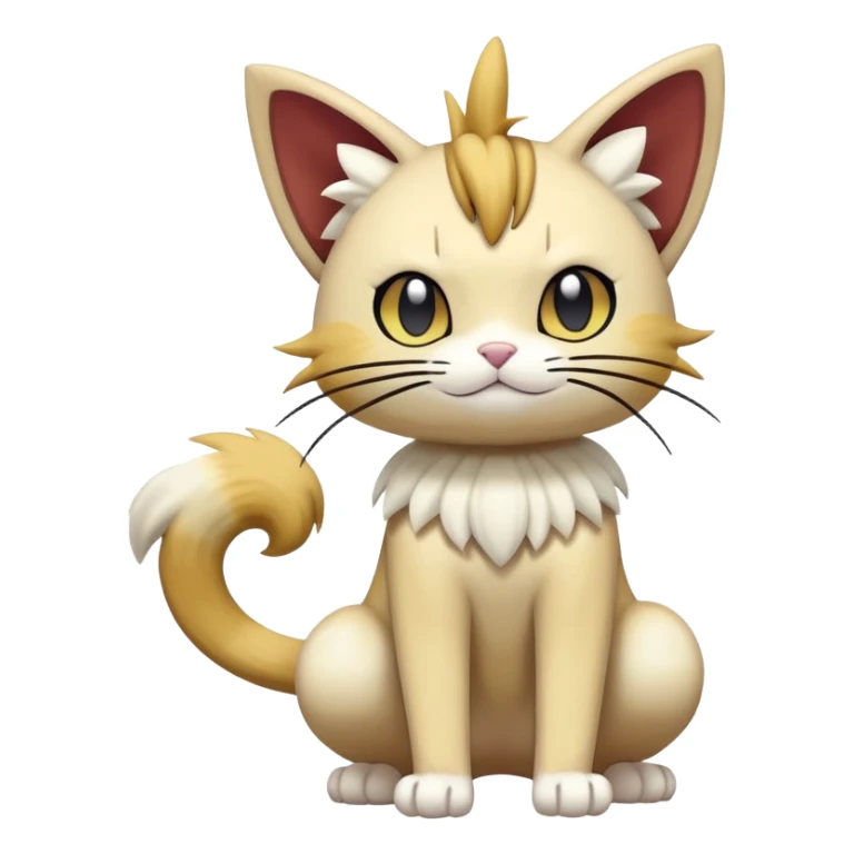 Delcatty-Meowth-Pokémon-Fakémon-hybrid-creature (full body) sticker