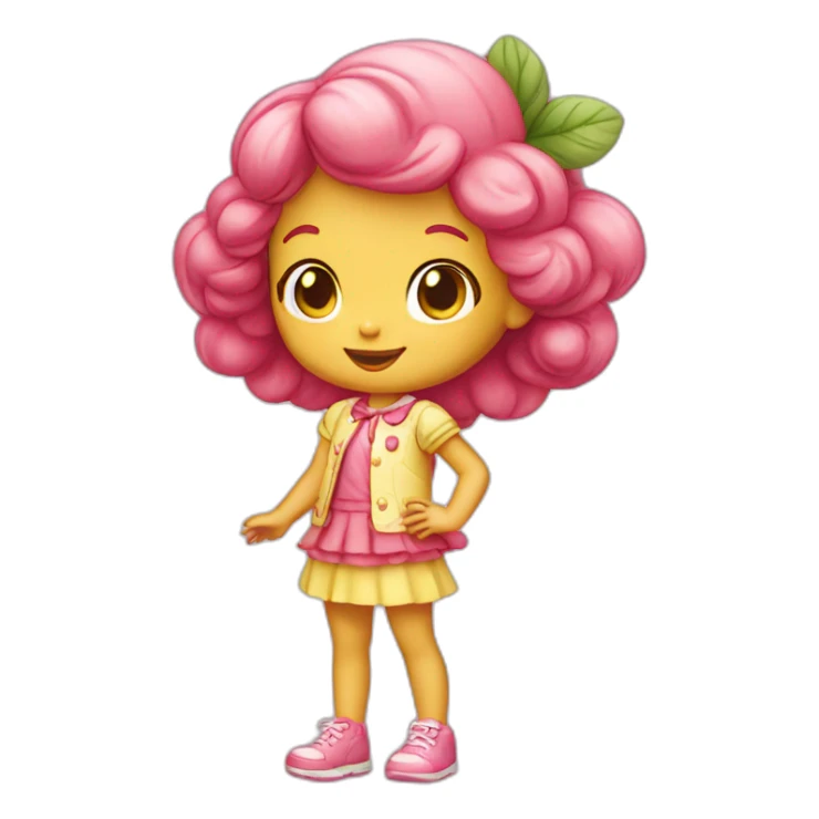 strawberry shortcake girl yellow sticker