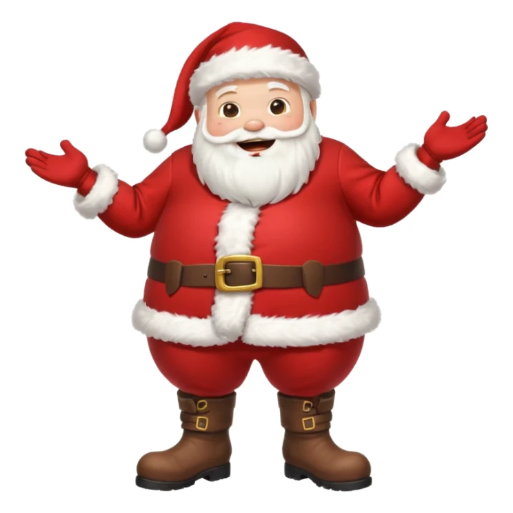 A round-bellied Santa cosplay guy with oversized boots, laughing warmly sticker