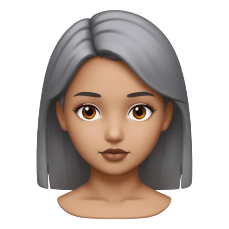 gray metal painted girl bust face included sticker