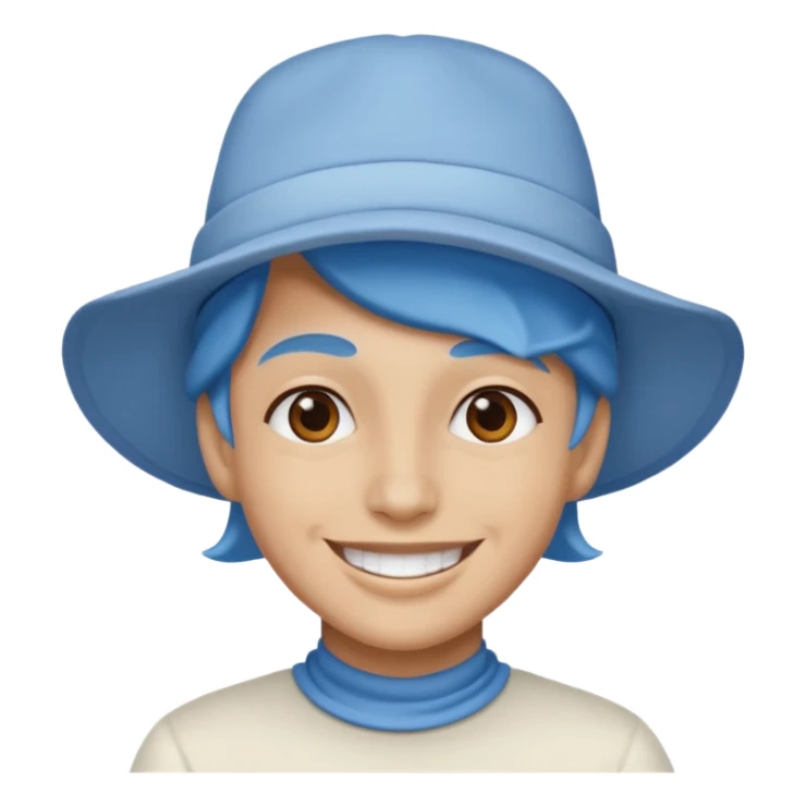 A blue face with a White cap it looks like the smurfs sticker