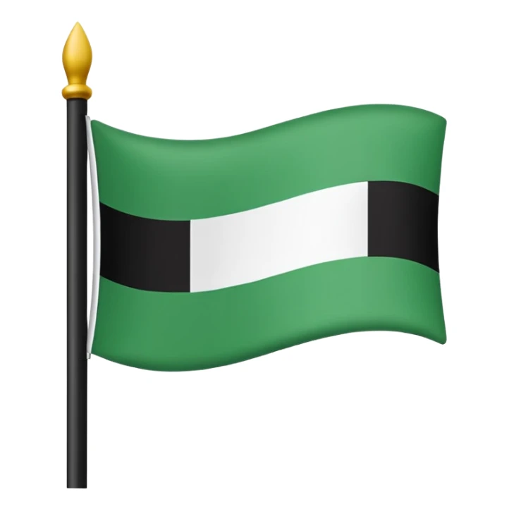 I want a flag as a emoji its made by three colours white green and black sticker