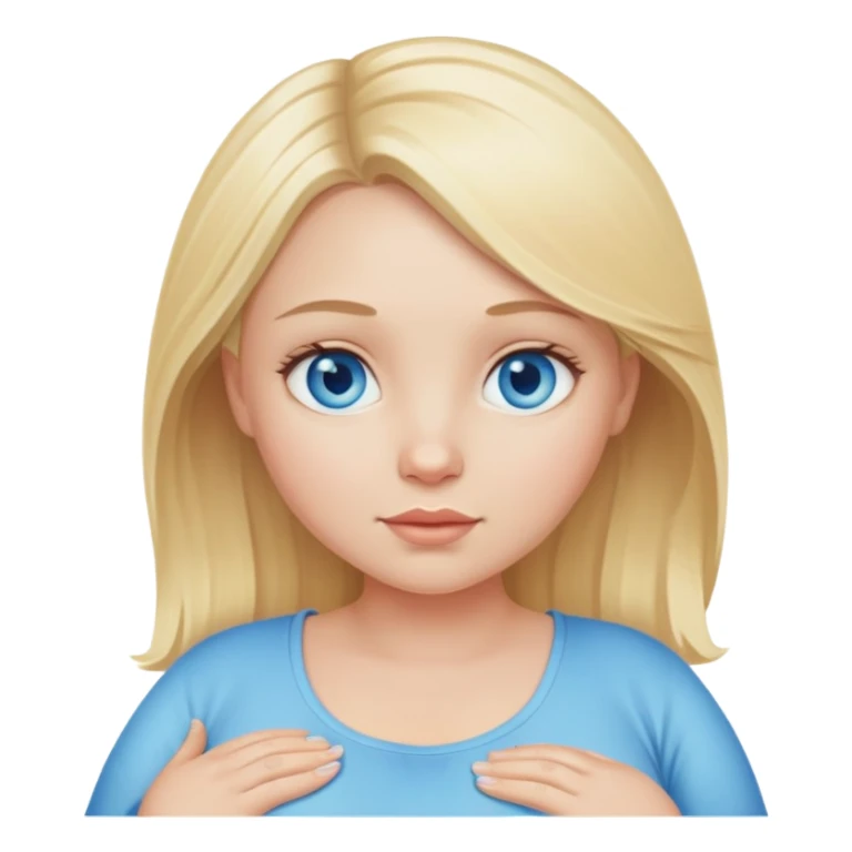 Blonde girl with blue eyes, pregnant with child sticker