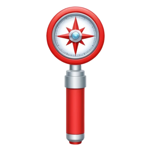The korean Kpop boy group "Stray Kids" lightstick. The lightstick is red and white with a compass star in the middle. sticker