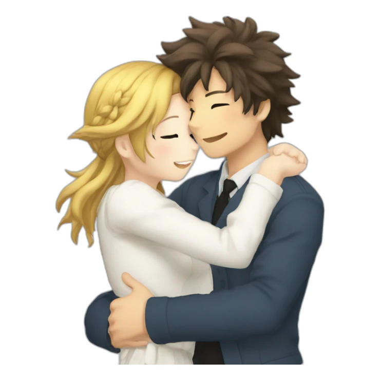 Kamijou Touma hugs female  sticker