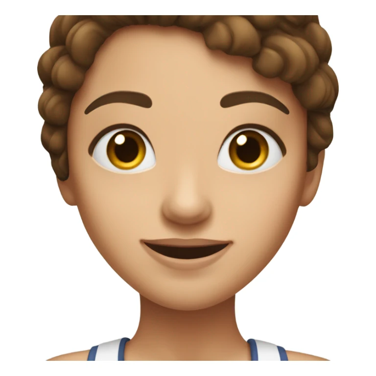 cheerful girl with brown hair and thick eye brows sticker